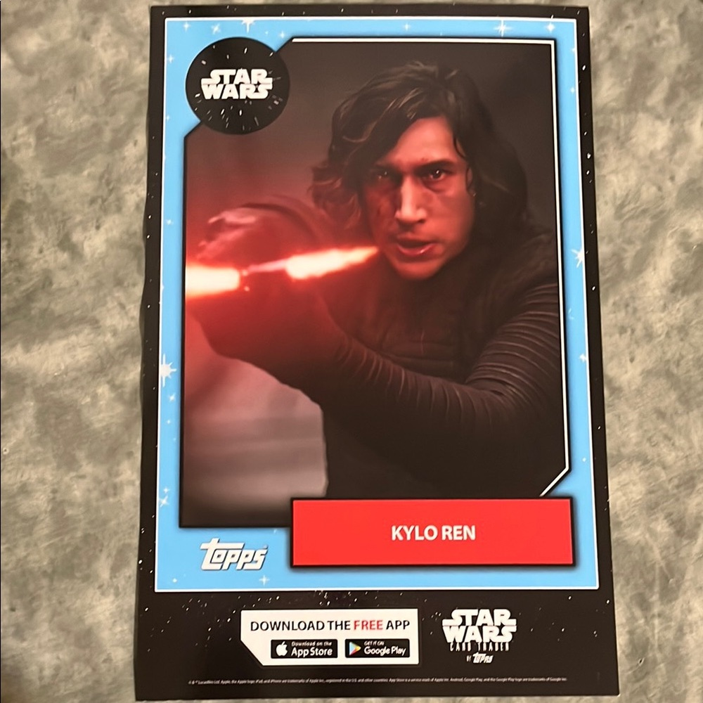 Star Wars Kylo Ren new Movie Poster 2018 Topps 11 x 17 Last Jedi Adam Driver